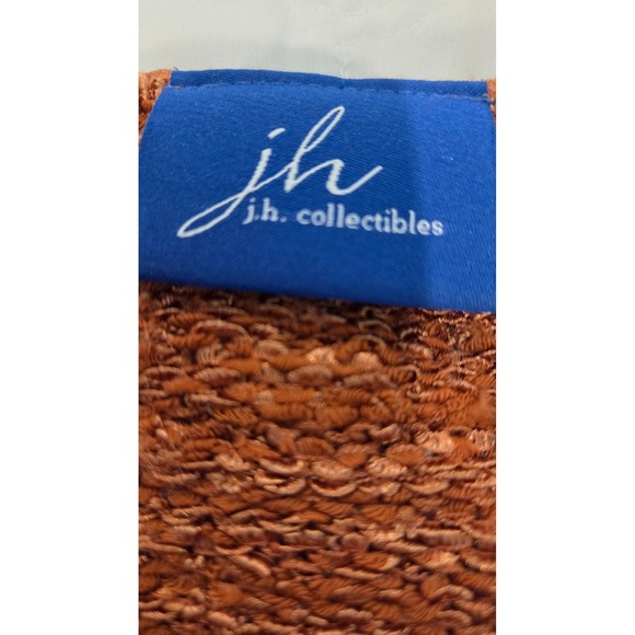 Rust Brown Floral Embroidered Knit Cardigan Boho Fall Vintage Vibe Size Medium - Picture 2 of 8